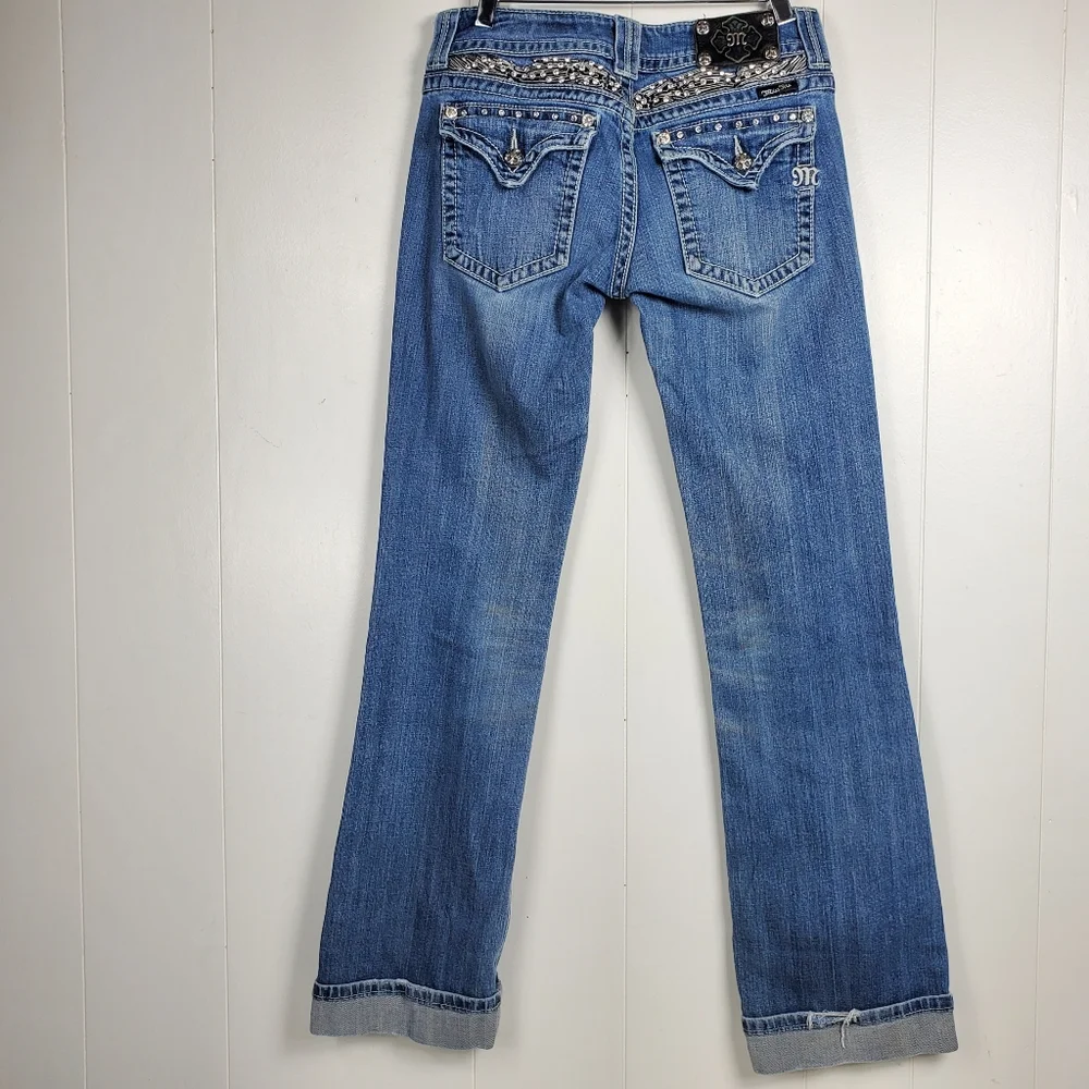 Miss Me rhinestone bling studded bootcut JP5011-3 jeans size 29